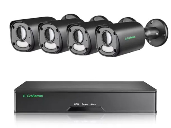 Zestaw 4 kamer G.Craftsman Tuba 6MP 25 kl/s Czarne